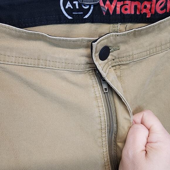 Wrangler Canvas Double Knee Utility Pants Size 40x32 Tan All Terrain Gear Work - Picture 5 of 11
